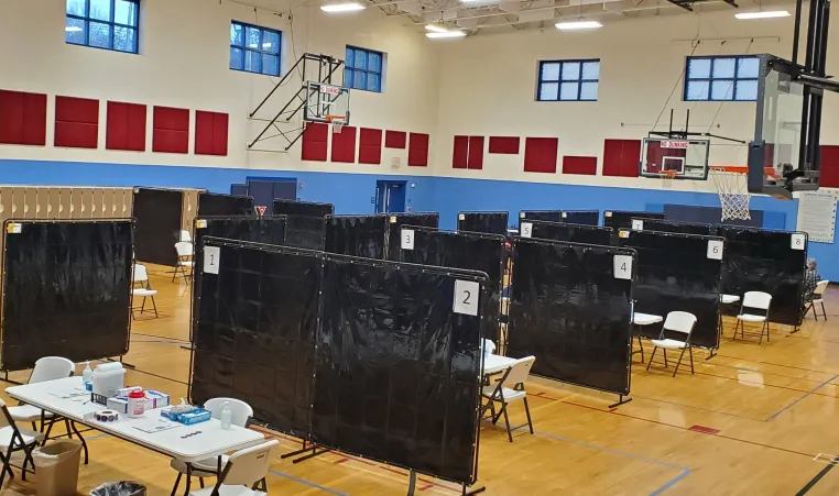 covid 19 vaccination site at JF Hurley Y