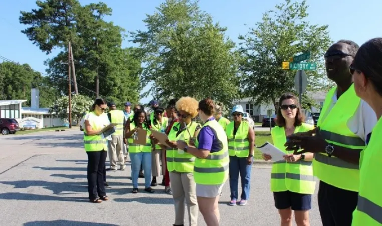Rocky Mount walk auditors examining Pinehurst Dr. intersection