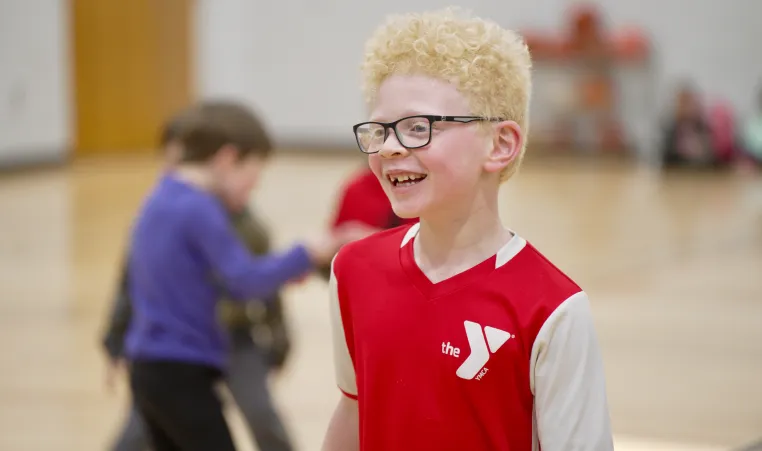 boy in YMCA afterschool program