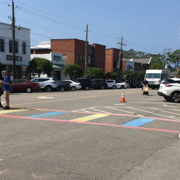 tractical urbanism to demonstrate pedestrian safety needs