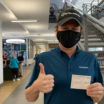 Y member gets vaccinated at Gaston y