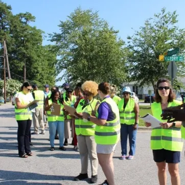 Rocky Mount walk auditors examining Pinehurst Dr. intersection