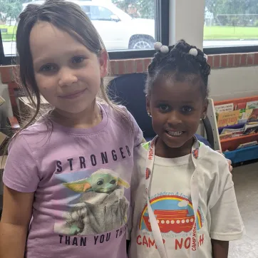 picture of two little girls at Camp Noah