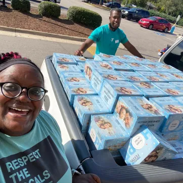 food boxes at the SE Raleigh Y