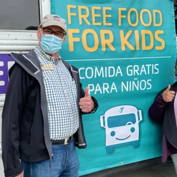 Sig Hutchinson at YMCA food bus
