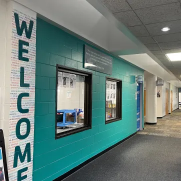 Welcome wall at Community Corner