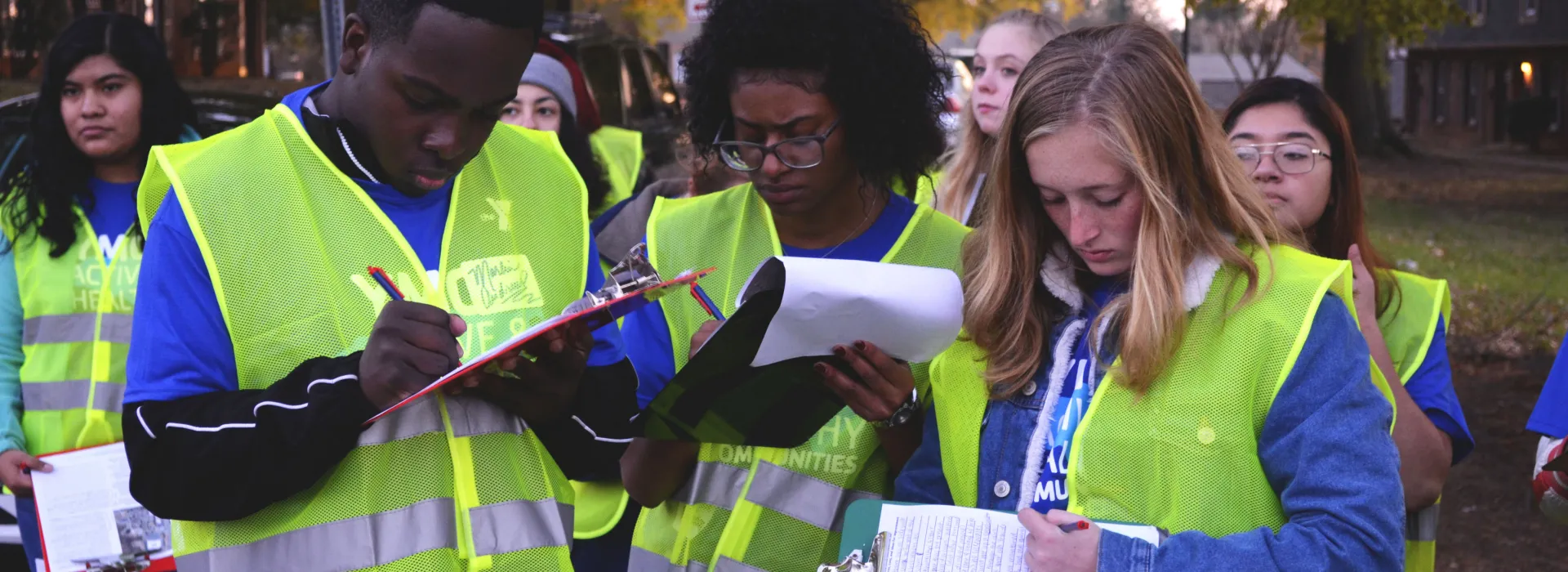 students conduct walk audit to address safety concerns